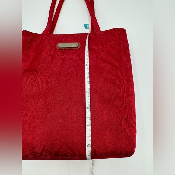 ETRO-Authentic- Red canvas Shoulder Tote - Picture 13 of 15